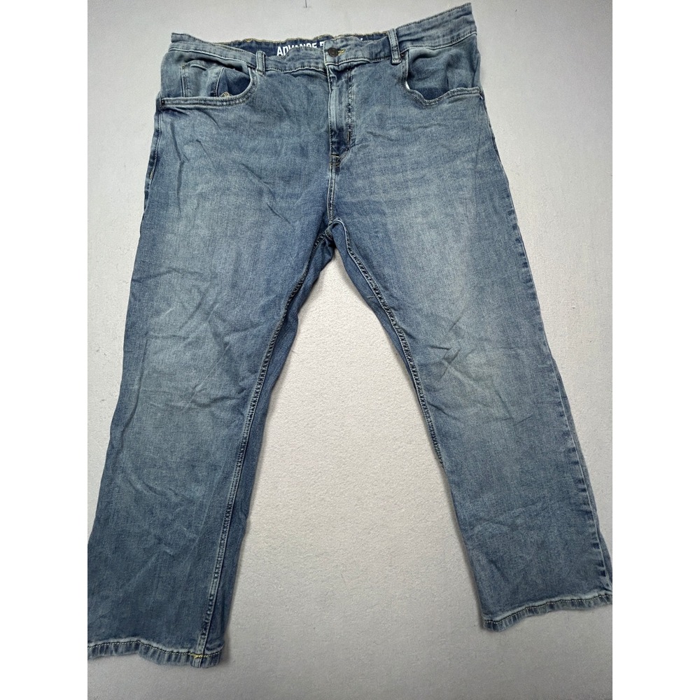 George Advance Flex 360 Denim Blue 44x29 Mens Big Straight Leg Jeans